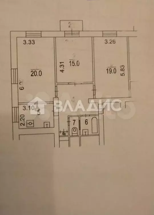 3-к. квартира, 77,5 м, 4/4 эт. - Фото 0