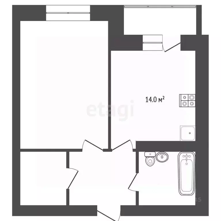 1-к кв. Нижегородская область, Бор ул. Луначарского, 214 (39.9 м) - Фото 2