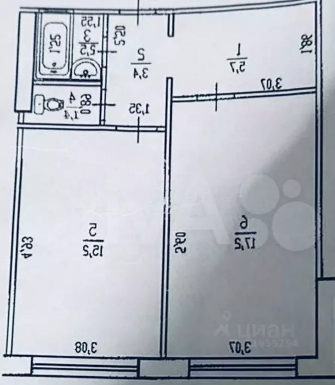 2-к кв. Башкортостан, Уфа Кольцевая ул., 195 (45.7 м) - Фото 1