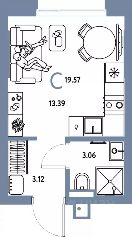 Студия Московская область, Мытищи Страна.Парковая жилой комплекс ... - Фото 1