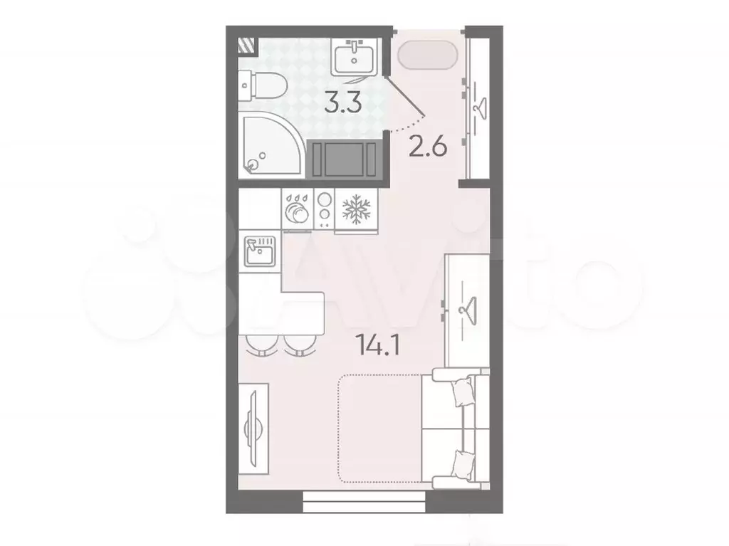 Квартира-студия, 20 м, 10/19 эт. - Фото 0