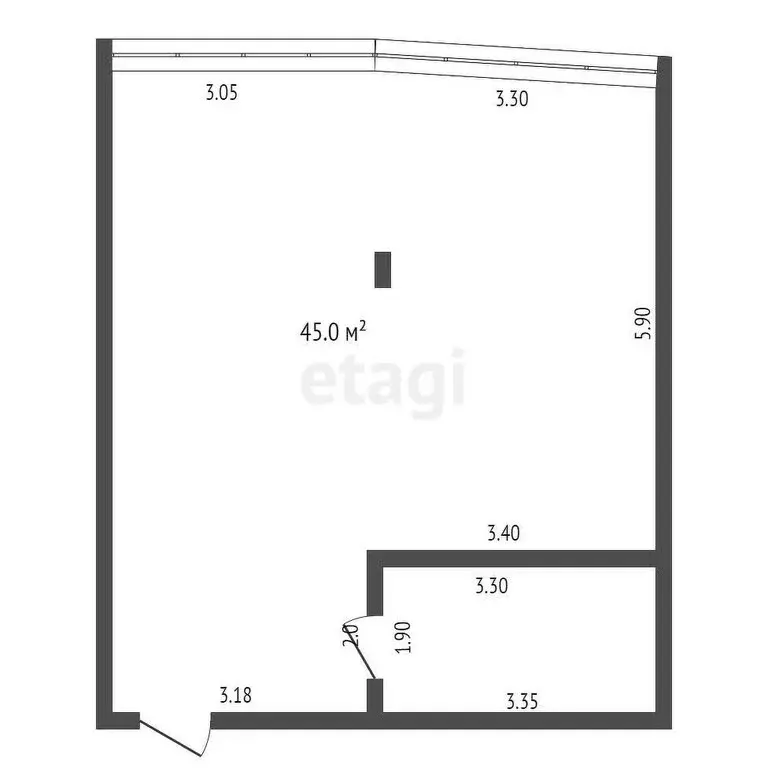 Квартира-студия: Партенит, Прибрежная улица, 7 (51 м) - Фото 0