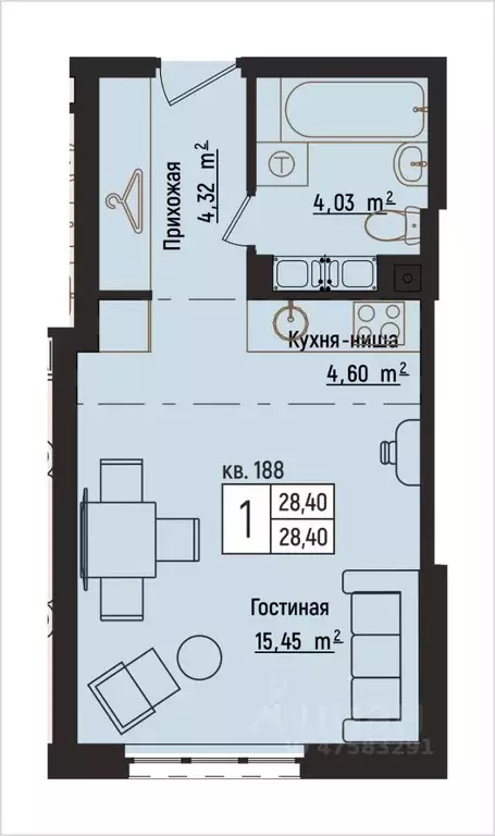 1-к кв. Нижегородская область, Нижний Новгород Литературная ул., 5 ... - Фото 1