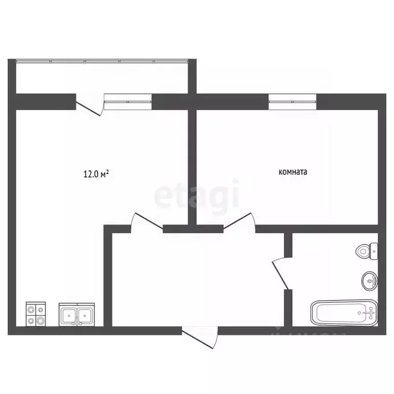 1-к кв. Владимирская область, Муром ул. 5-я Новослободская, 4 (28.0 м) - Фото 2
