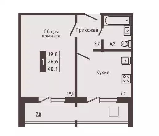 Продаётся 1-к квартира, 36.6 м - Фото 0