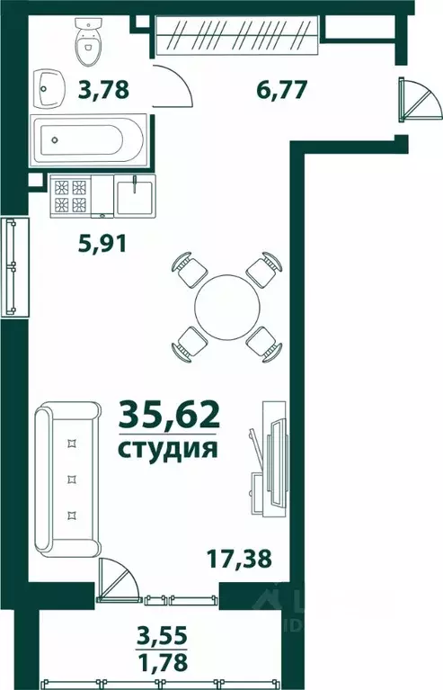 1-к кв. Ульяновская область, Ульяновск 19-й мкр, Аквамарин-2 жилой ... - Фото 0