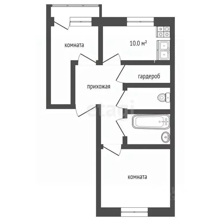 2-к кв. Владимирская область, Муром ул. Мечникова, 49 (45.8 м) - Фото 1