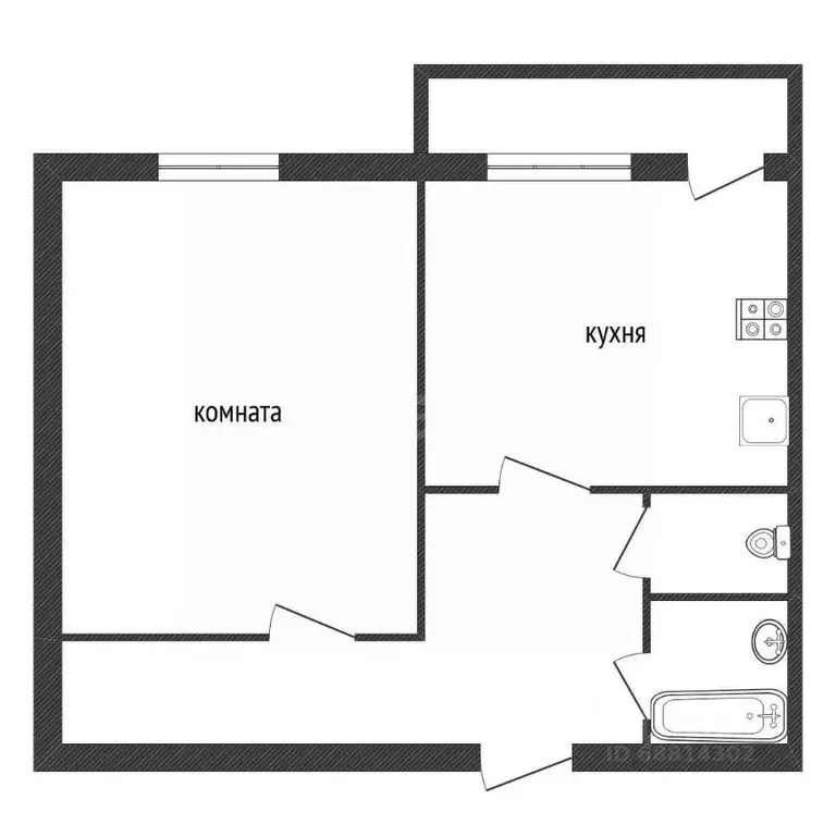 1-к кв. Ленинградская область, Кириши Волховская наб., 46 (40.1 м) - Фото 2