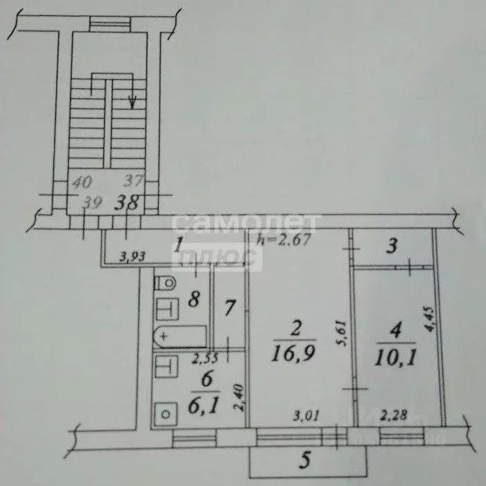 2-к кв. Московская область, Дзержинский ул. Ленина, 18 (44.7 м) - Фото 1