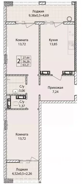 2-к кв. Севастополь ул. Братьев Манганари, 30к1 (63.21 м) - Фото 0