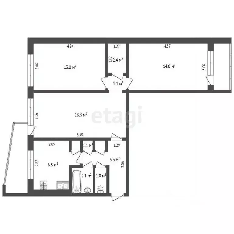 3-к кв. Мордовия, Саранск Ярославская ул., 11с3 (64.0 м) - Фото 0