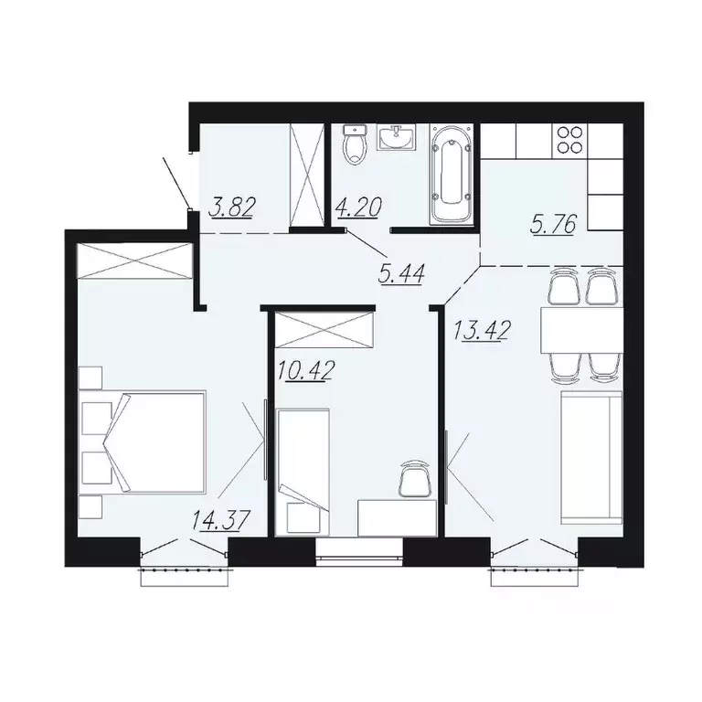 2-к кв. Челябинская область, Южноуральск ул. Энергетиков, 11 (57.4 м) - Фото 1