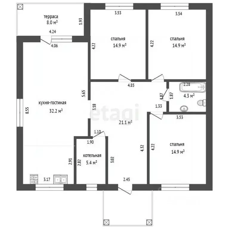 Дом в Тюменская область, Тюменский муниципальный округ, д. Ушакова  ... - Фото 2