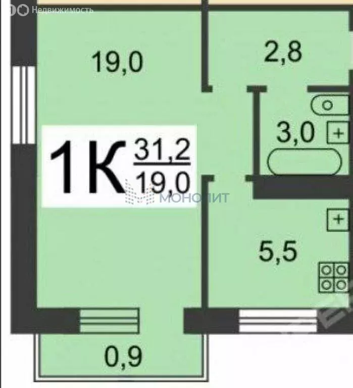 1-комнатная квартира: Нижний Новгород, Снежная улица, 27к1 (31.2 м) - Фото 0