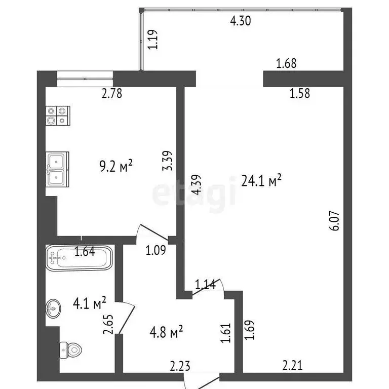 1-комнатная квартира: Евпатория, улица Чапаева, 97 (46.8 м) - Фото 1