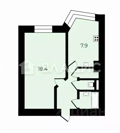 1-к кв. Санкт-Петербург просп. Луначарского, 42К1 (36.0 м) - Фото 2