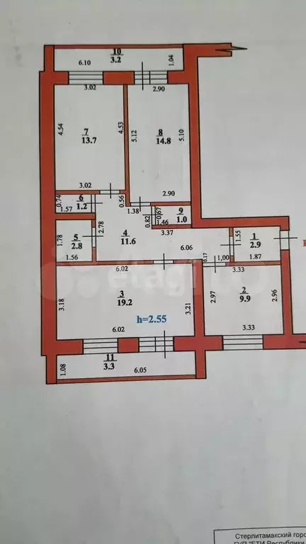 3-к. квартира, 77,1 м, 5/5 эт. - Фото 0