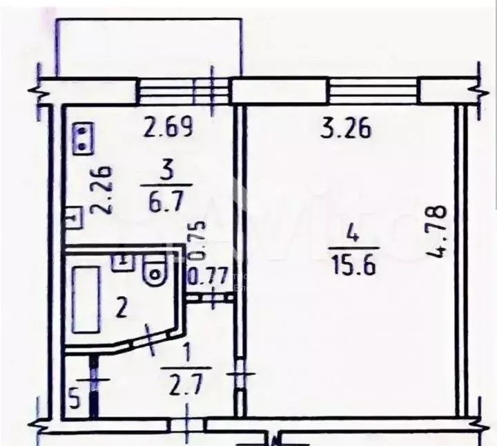 1-к. квартира, 28,2 м, 8/9 эт. - Фото 0