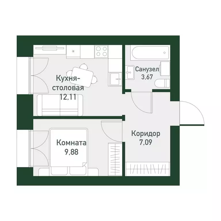 1-комнатная квартира: Екатеринбург, улица Амундсена, 185 (32.1 м) - Фото 1