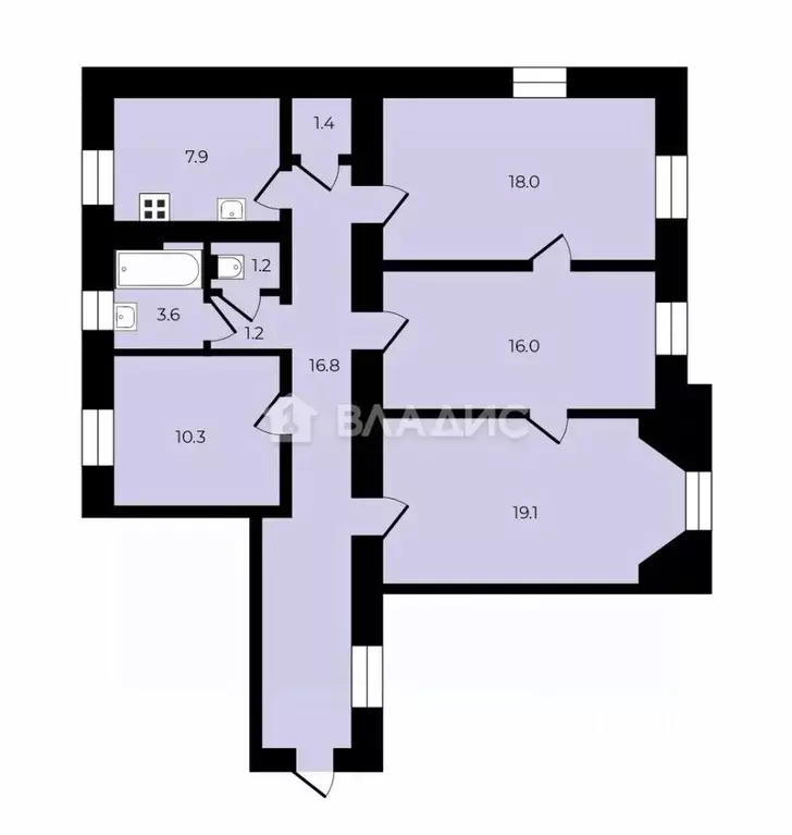 4-к кв. Санкт-Петербург ул. Фрунзе, 9 (95.5 м) - Фото 2