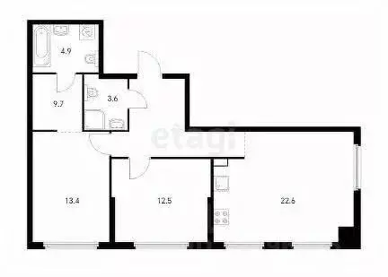 2-к кв. Москва Кронштадтский бул., 9к6 (71.1 м) - Фото 1