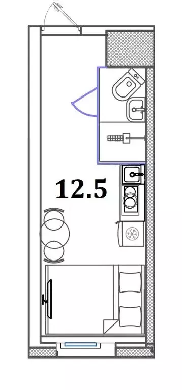Квартира-студия: Санкт-Петербург, Бумажная улица, 22к2 (12.5 м) - Фото 2