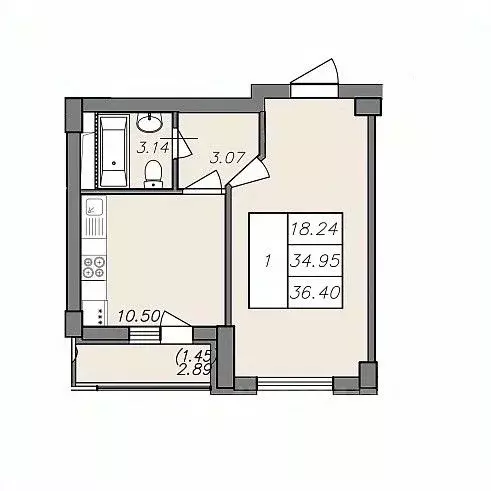 1-к кв. Воронежская область, Воронеж Волгоградская ул., 45 (36.4 м) - Фото 0