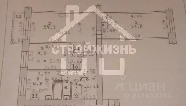 3-к кв. Свердловская область, Екатеринбург ул. Папанина, 16 (57.8 м) - Фото 0