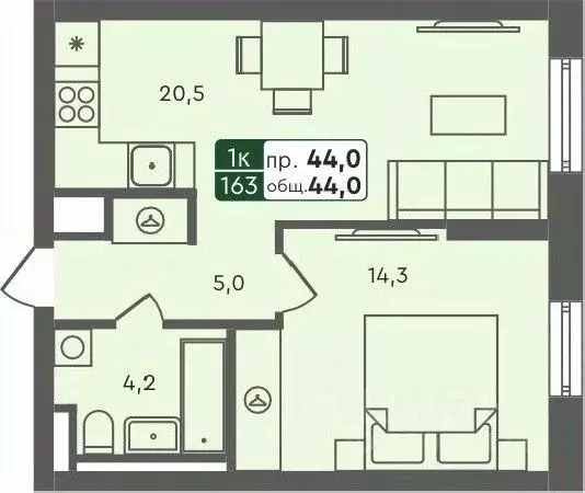 1-к кв. Курганская область, Курган Заозерный жилрайон, 6А мкр, 25/4 ... - Фото 0