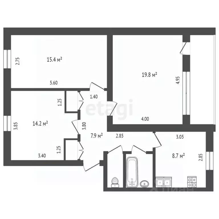 3-к кв. Крым, Бахчисарай ул. Чапаева, 61Е (75.9 м) - Фото 1