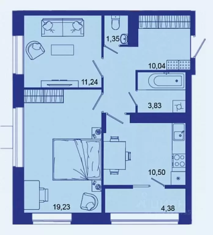 2-к кв. Брянская область, Брянск Советская ул., 124 (60.6 м) - Фото 1