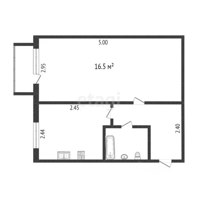 1-к кв. Тюменская область, Тюмень ул. 50 лет Октября, 66 (29.4 м) - Фото 2