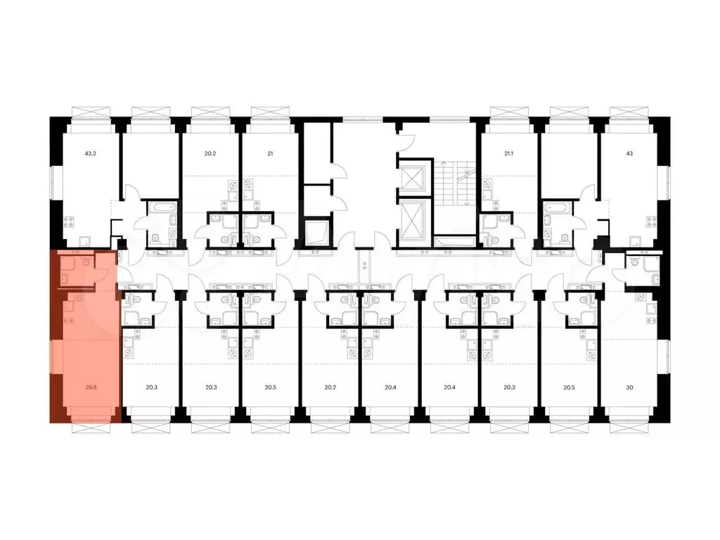 Квартира-студия, 29,8 м, 4/9 эт. - Фото 1