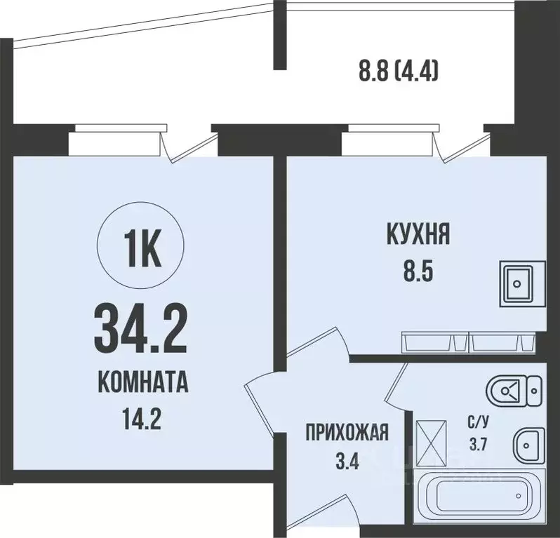 1-к кв. Новосибирская область, Новосибирск Родники мкр, Династия жилой ... - Фото 1