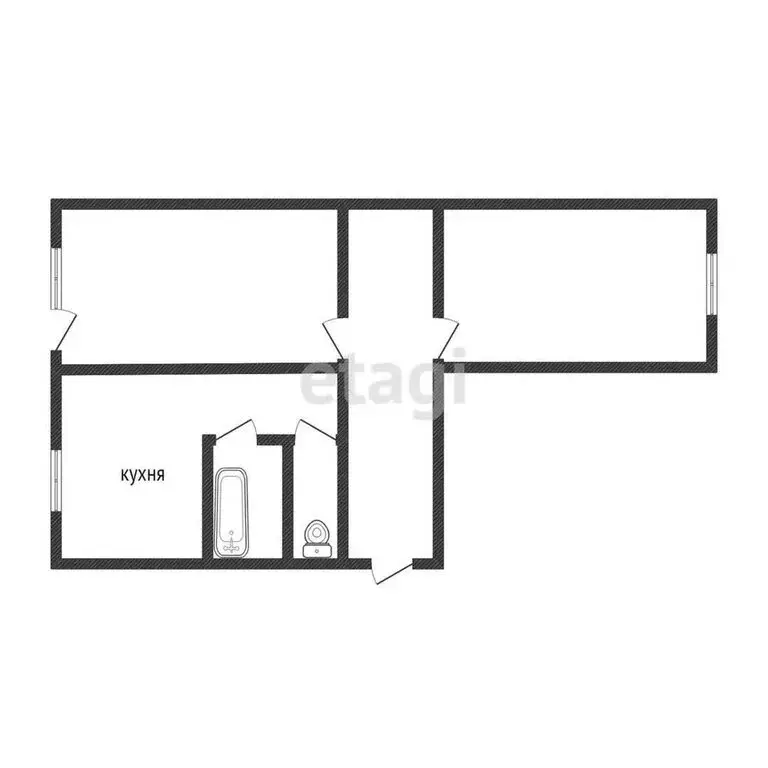 2-комнатная квартира: Кыштым, улица Гагарина, 6 (41.9 м) - Фото 0