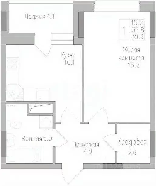 1-к кв. Липецкая область, Липецк ул. Тельмана, 120 (39.9 м) - Фото 2
