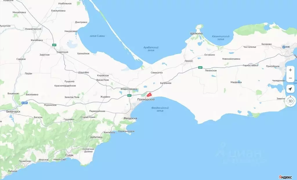 Студия Крым, Феодосия муниципальный округ, Приморский пгт ул. ... - Фото 1