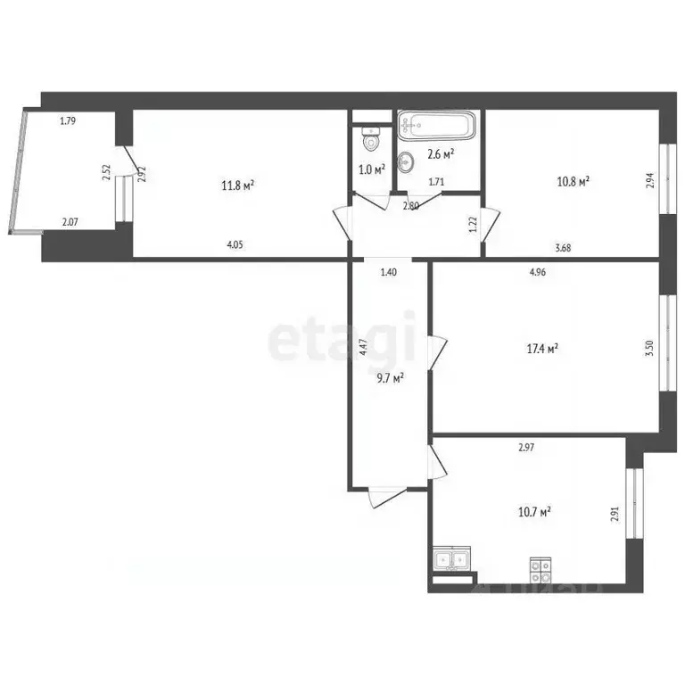3-к кв. Смоленская область, Смоленск Королевка мкр, 7 (64.0 м) - Фото 0