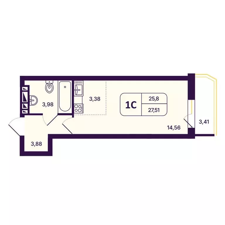 Квартира-студия: Новосибирск, Кировский район, Северо-Чемской ... - Фото 0