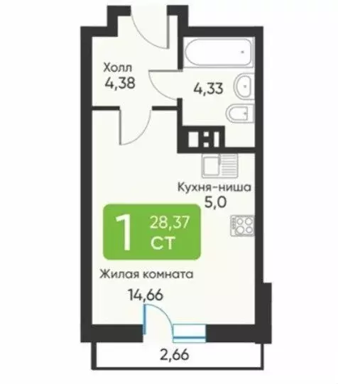 Студия Новосибирская область, Новосибирск пл. Райсовета, 8 (28.0 м) - Фото 0