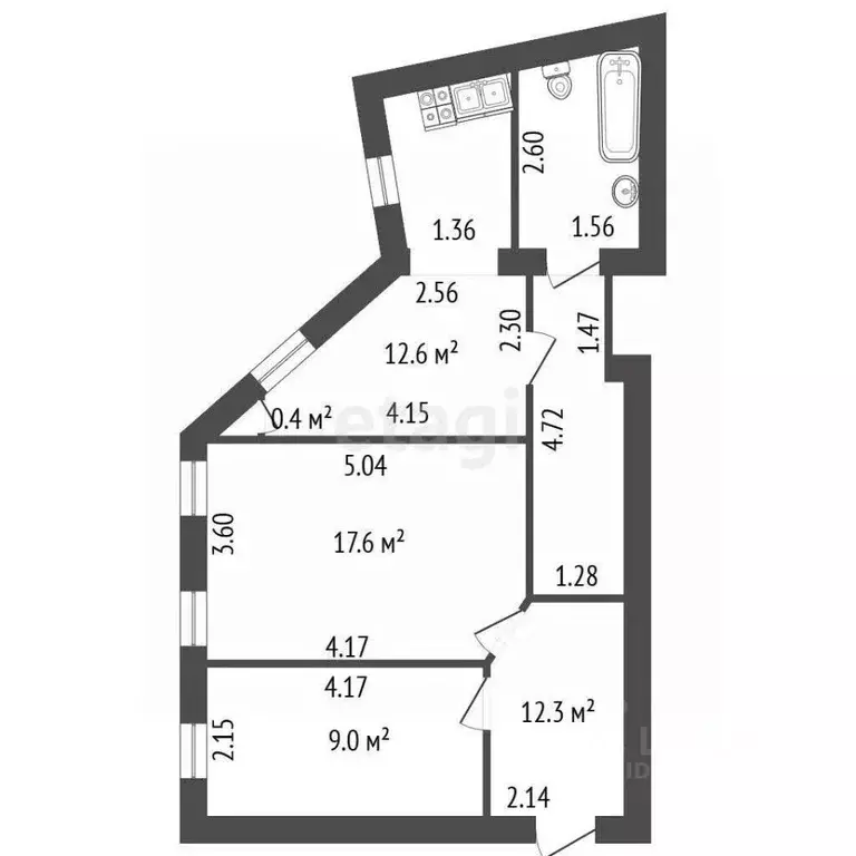 2-к кв. Санкт-Петербург просп. Стачек, 2/2 (56.0 м) - Фото 1