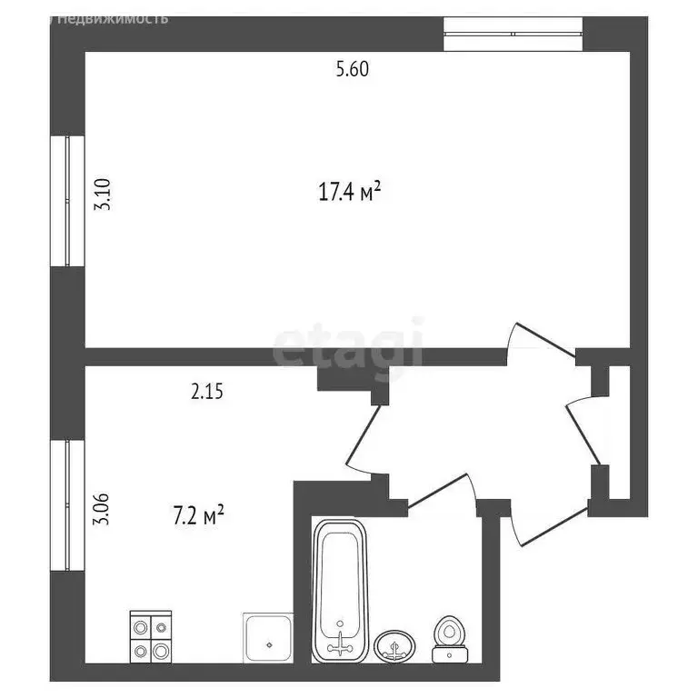 1-комнатная квартира: Петропавловск-Камчатский, проспект Циолковского, ... - Фото 1
