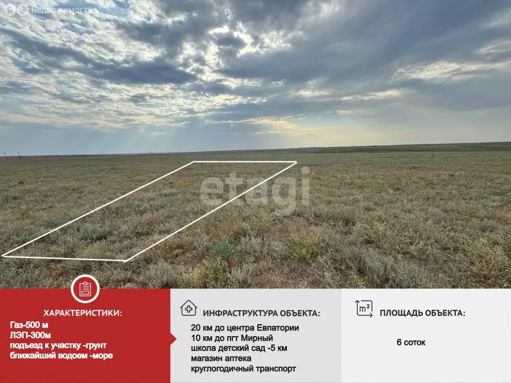 Участок в Сакский район, Штормовское сельское поселение, село ... - Фото 2