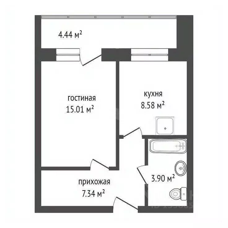 1-к кв. Красноярский край, Красноярск Норильская ул., 16И (34.1 м) - Фото 0