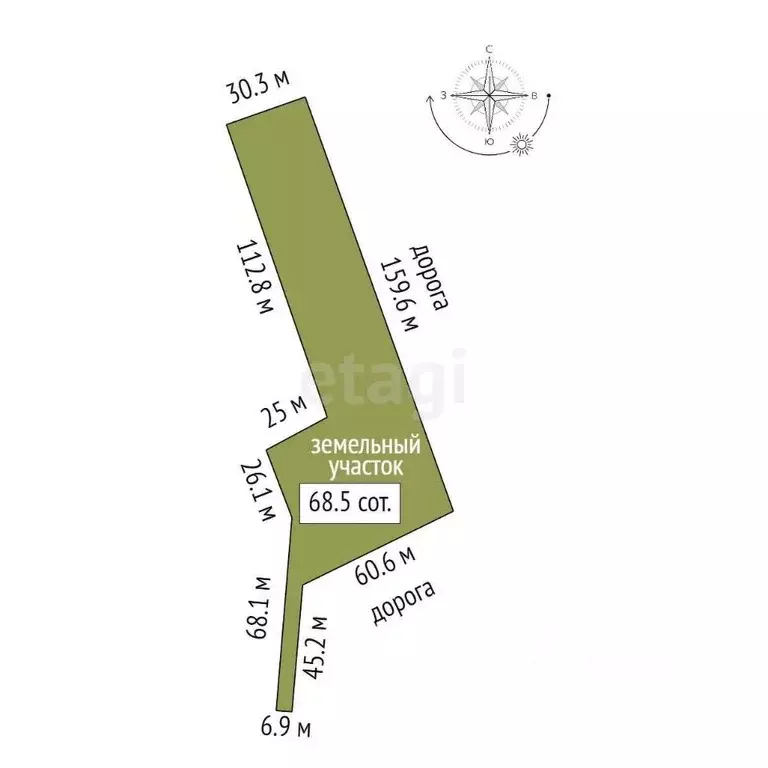 Участок в Коми, Ухта ул. Дежнева (68.5 сот.) - Фото 2