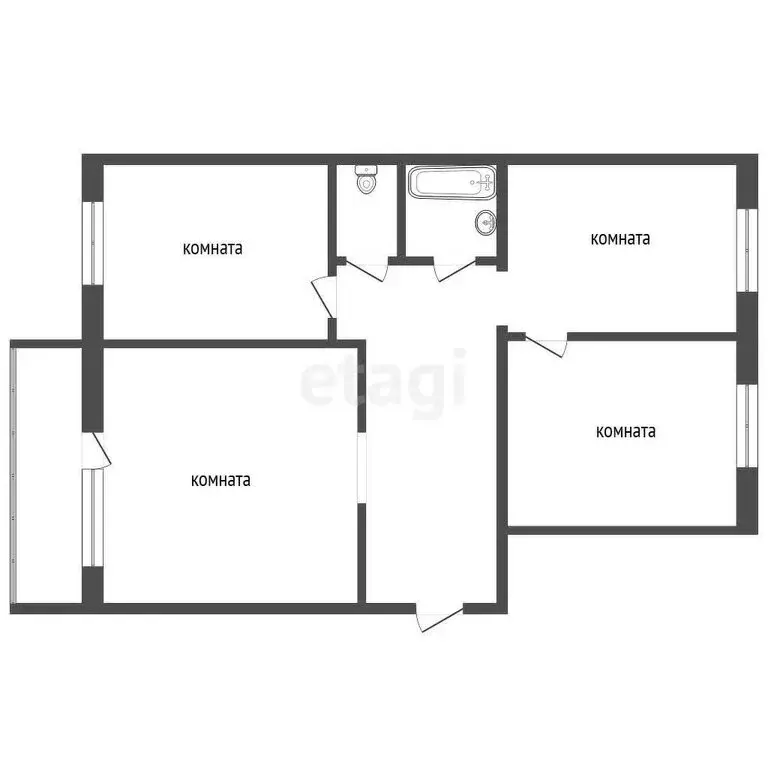 3-комнатная квартира: Тобольск, микрорайон 7А, 37Д (68 м) - Фото 0