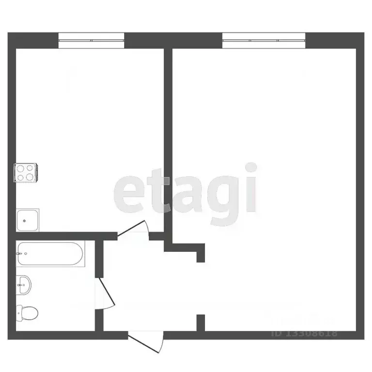 1-к кв. Омская область, Омск Мельничная ул., 89Б (29.0 м) - Фото 0