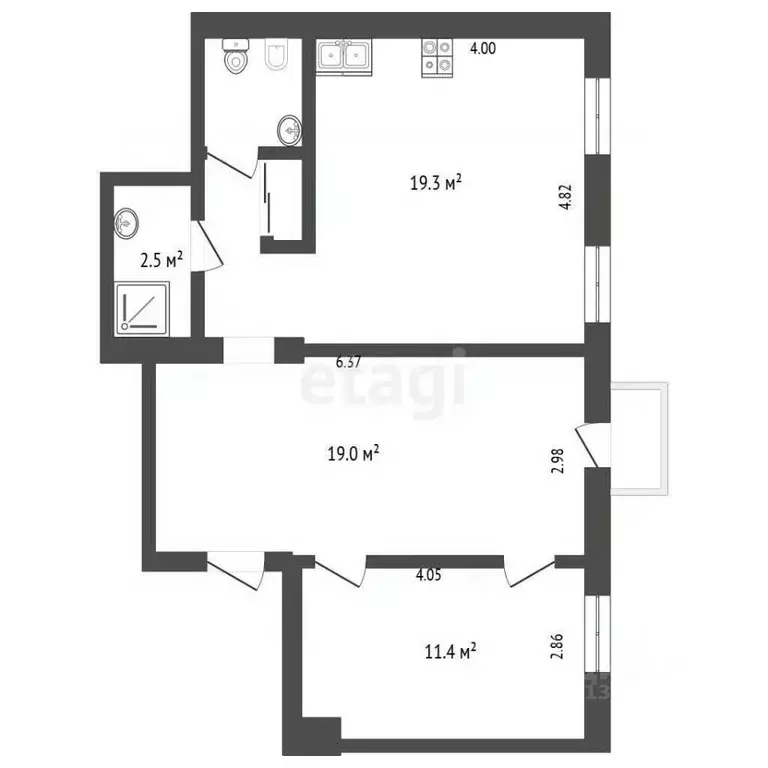 2-к кв. Вологодская область, Череповец ул. Верещагина, 48 (58.0 м) - Фото 2