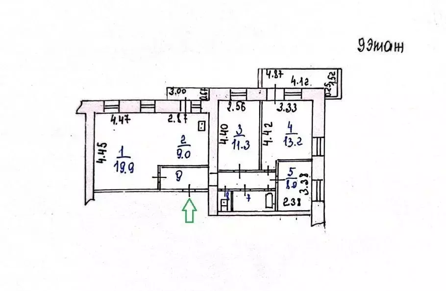 3-к кв. ивановская область, иваново революционная ул, 28 (83.5 м) - Фото 1