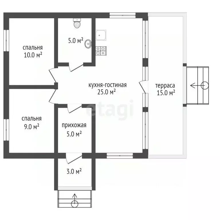Дом в Калужская область, Ферзиковский муниципальный округ, Грабцево ... - Фото 2